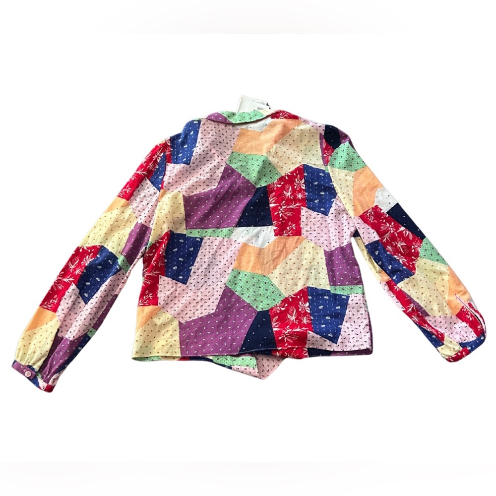 & Other Stories Patchwork Tie Button Down Shirt | NWT | Size 8 - Picture 3 of 7